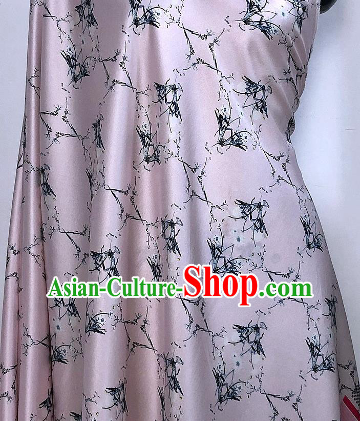 Chinese Classical Bouquet Pattern Pink Watered Gauze Asian Top Quality Silk Material Hanfu Dress Brocade Cheongsam Cloth Fabric