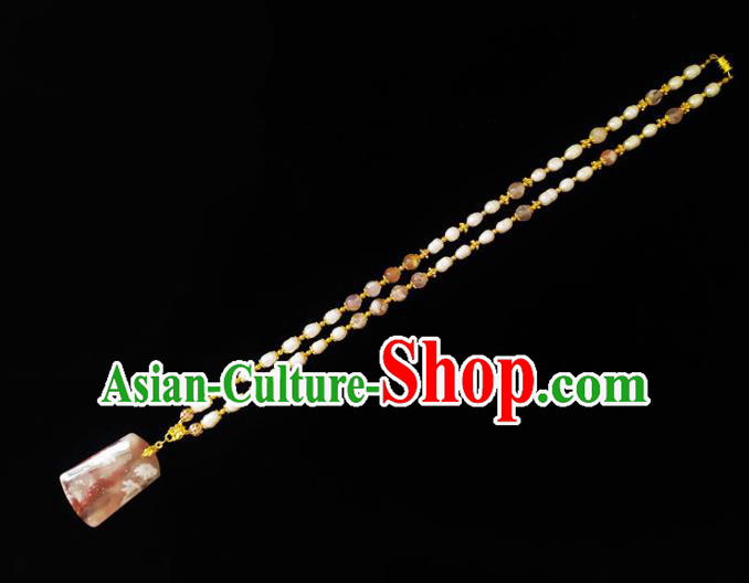 Chinese Handmade Necklace Traditional Hanfu Jewelry Accessories Pearls Necklet for Women
