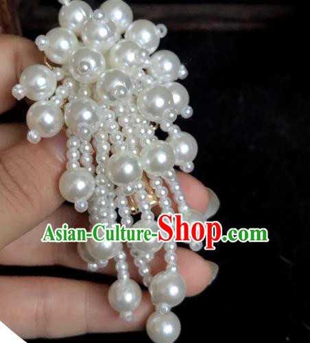 Handmade Chinese Ming Dynasty Pearls Hair Claw Traditional Hair Accessories Ancient Court Princess Hairpins Hair Stick for Women
