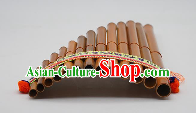 Peru Traditional Musical Instruments Indian Religious Panpipe Wind Instrument Thirteen Scale Pan Flute