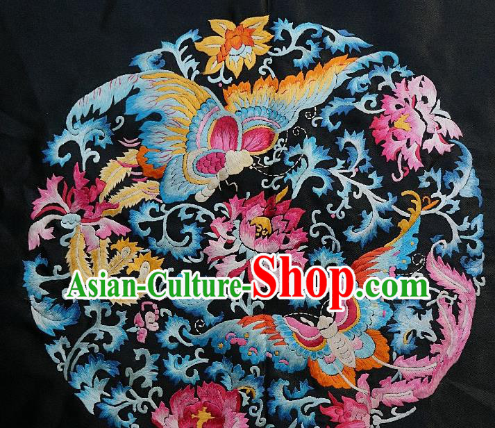 Chinese Traditional Embroidered Butterfly Fabric Patches Handmade Embroidery Craft Embroidering Horse Face Skirt Applique Accessories
