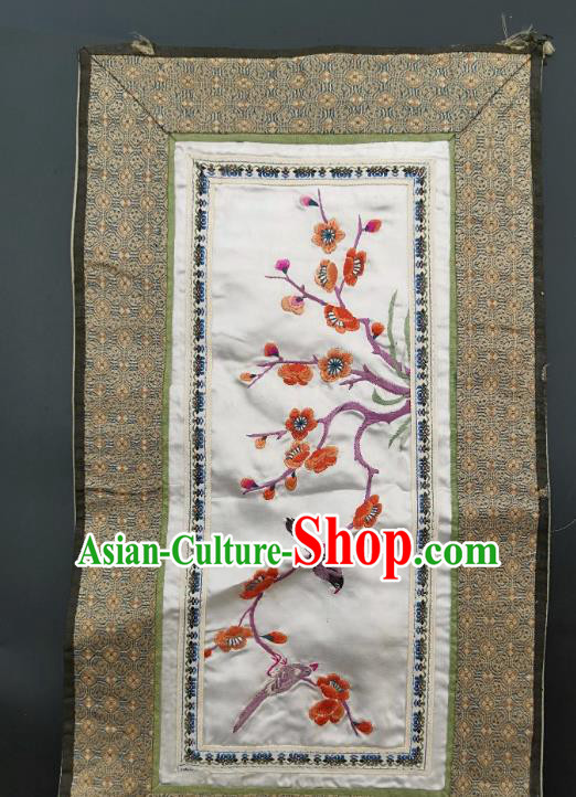 Chinese Traditional Embroidered Orange Plum Blossom Picture Handmade Embroidery Craft Embroidering Silk Decorative Painting