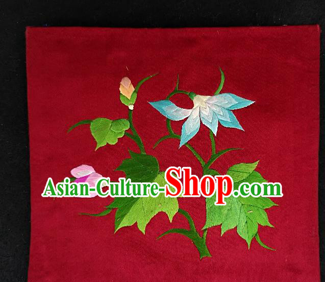 Traditional Chinese Embroidered Red Silk Patches Handmade Embroidery Fabric Accessories Embroidering Dress Applique