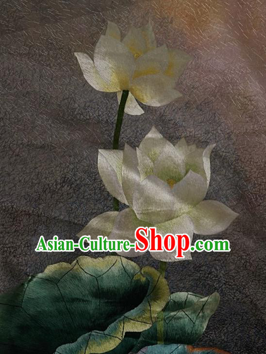 Traditional Chinese Embroidered Lotus Fabric Hand Embroidering Dress Applique Embroidery Veil Patches Accessories