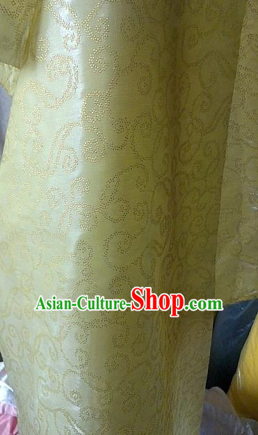 Chinese Traditional Pattern Design Yellow Veil Fabric Grenadine Cloth Asian Gauze Material
