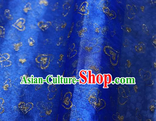 Chinese Traditional Heart Shape Pattern Design Royalblue Veil Fabric Grenadine Cloth Asian Gauze Material