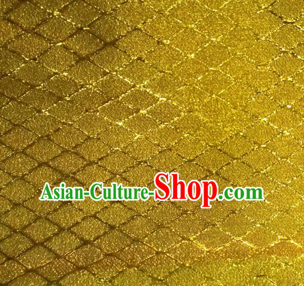 Chinese Traditional Argyle Pattern Design Golden Brocade Fabric Tapestry Cloth Asian Silk Satin Material